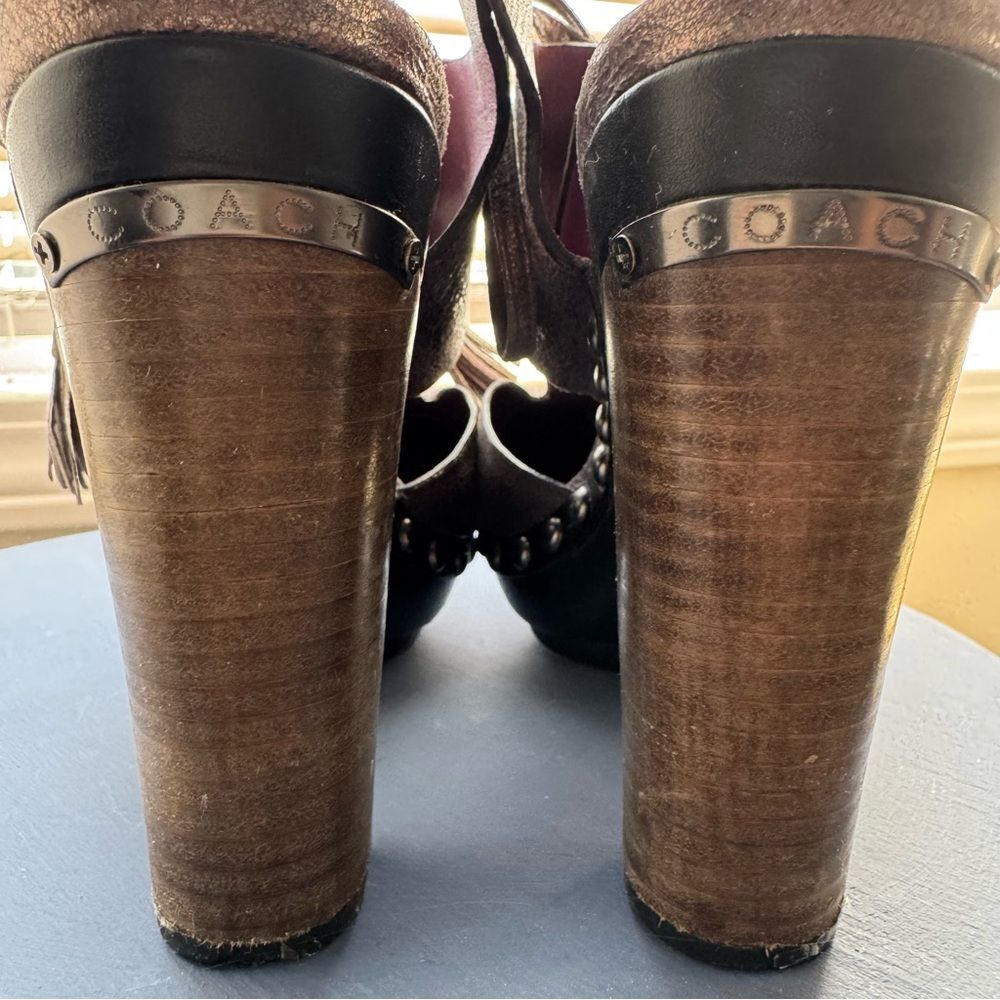 Coach ♥ Poppy Bronze Studded Platform Heels – Size 7.5 - Picture 5 of 15